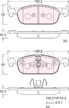 NPS R360T07 - Тормозные колодки, дисковые, комплект autospares.lv