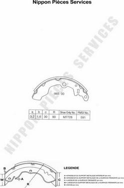 NPS S350I08 - Комплект тормозных колодок, барабанные autospares.lv