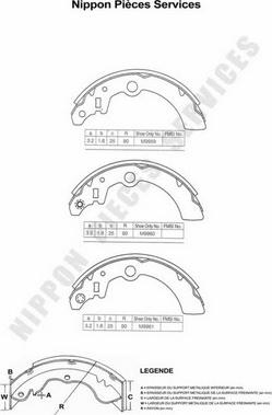 NPS S350I15 - Комплект тормозных колодок, барабанные autospares.lv