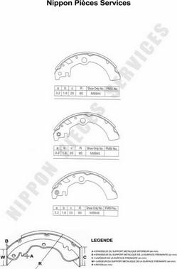 NPS S350I24 - Комплект тормозных колодок, барабанные autospares.lv