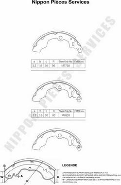 NPS S350I27 - Комплект тормозных колодок, барабанные autospares.lv