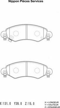 NPS S360I09 - Тормозные колодки, дисковые, комплект autospares.lv