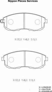 NPS S360I30 - Тормозные колодки, дисковые, комплект autospares.lv