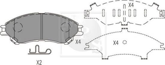 NPS S360I38 - Тормозные колодки, дисковые, комплект autospares.lv