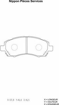 NPS S360U19 - Тормозные колодки, дисковые, комплект autospares.lv