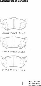 NPS S361I00 - Тормозные колодки, дисковые, комплект autospares.lv