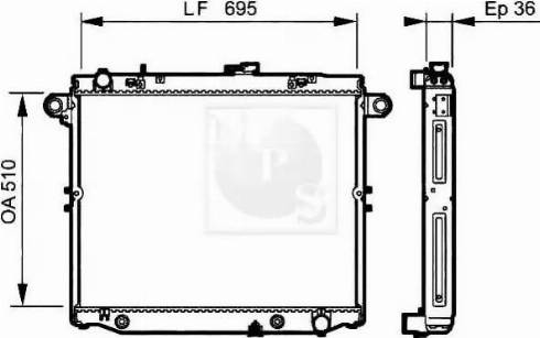 NPS T156A157 - Радиатор, охлаждение двигателя autospares.lv