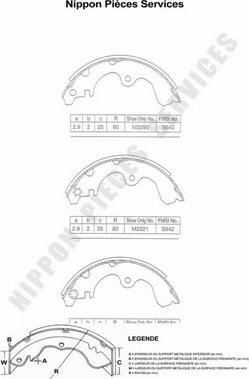 NPS T350A47 - Комплект тормозных колодок, барабанные autospares.lv