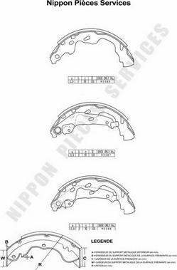 NPS T350A15 - Комплект тормозных колодок, барабанные autospares.lv