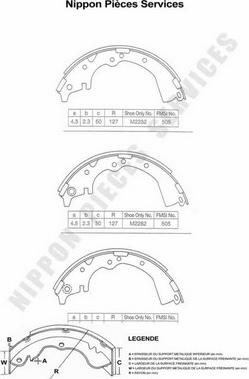 NPS T350A16 - Комплект тормозных колодок, барабанные autospares.lv