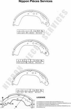 NPS T350A39 - Комплект тормозных колодок, барабанные autospares.lv