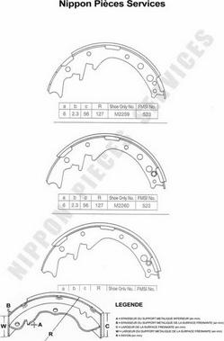 NPS T350A33 - Комплект тормозных колодок, барабанные autospares.lv