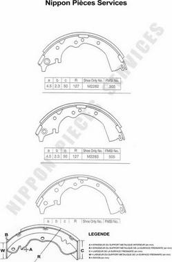 NPS T350A37 - Комплект тормозных колодок, барабанные autospares.lv