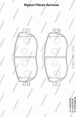 NPS T360A91 - Тормозные колодки, дисковые, комплект autospares.lv