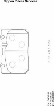 NPS T360A92 - Тормозные колодки, дисковые, комплект autospares.lv