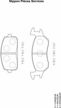 NPS T360A41 - Тормозные колодки, дисковые, комплект autospares.lv