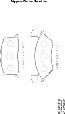 NPS T360A57 - Тормозные колодки, дисковые, комплект autospares.lv