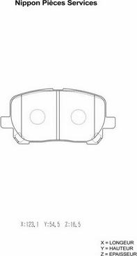 NPS T360A09 - Тормозные колодки, дисковые, комплект autospares.lv