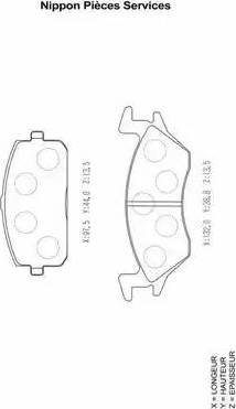 NPS T360A02 - Тормозные колодки, дисковые, комплект autospares.lv