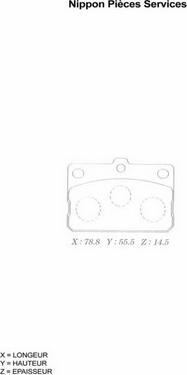 NPS T360A10 - Тормозные колодки, дисковые, комплект autospares.lv