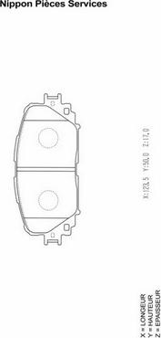 NPS T360A119 - Тормозные колодки, дисковые, комплект autospares.lv