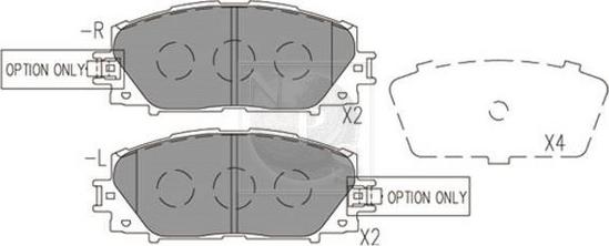 NPS T360A129 - Тормозные колодки, дисковые, комплект autospares.lv