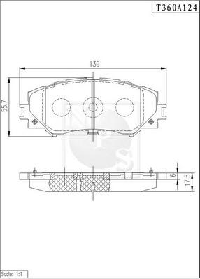 NPS T360A124 - Тормозные колодки, дисковые, комплект autospares.lv