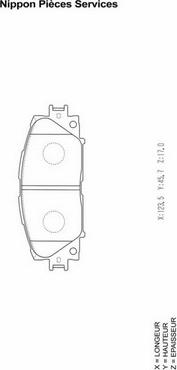 NPS T360A121 - Тормозные колодки, дисковые, комплект autospares.lv