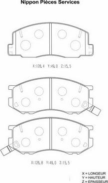 NPS T360A81 - Тормозные колодки, дисковые, комплект autospares.lv