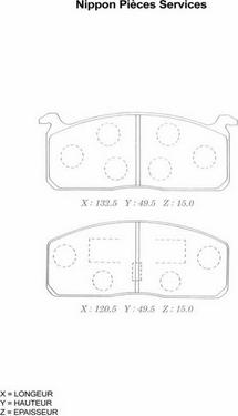 NPS T360A24 - Тормозные колодки, дисковые, комплект autospares.lv