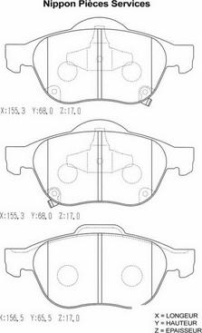 NPS T360A77 - Тормозные колодки, дисковые, комплект autospares.lv