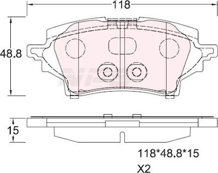 NPS T361A42 - Тормозные колодки, дисковые, комплект autospares.lv