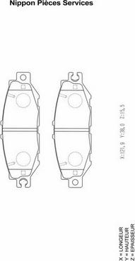 NPS T361A17 - Тормозные колодки, дисковые, комплект autospares.lv