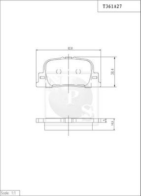 NPS T361A27 - Тормозные колодки, дисковые, комплект autospares.lv