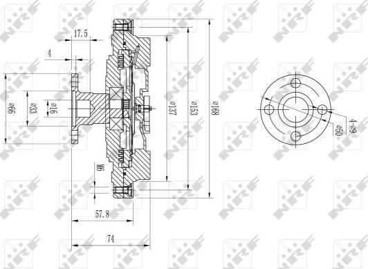 NRF 49580 - Сцепление, вентилятор радиатора autospares.lv