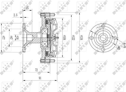 NRF 49613 - Сцепление, вентилятор радиатора autospares.lv