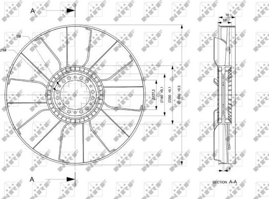 NRF 49848 - Крыльчатка вентилятора, охлаждение двигателя autospares.lv