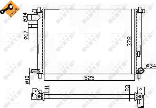 NRF 54667 - Радиатор, охлаждение двигателя autospares.lv