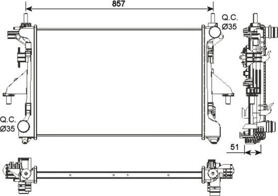 NRF 54203 - Радиатор, охлаждение двигателя autospares.lv