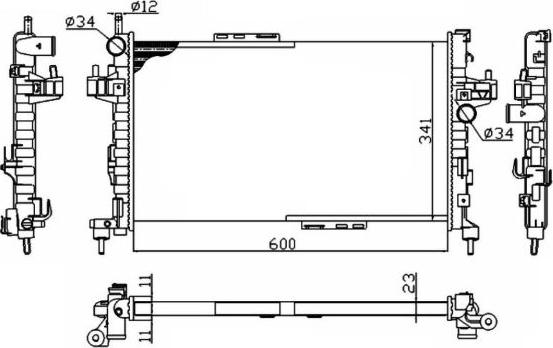 NRF 54753A - Радиатор, охлаждение двигателя autospares.lv