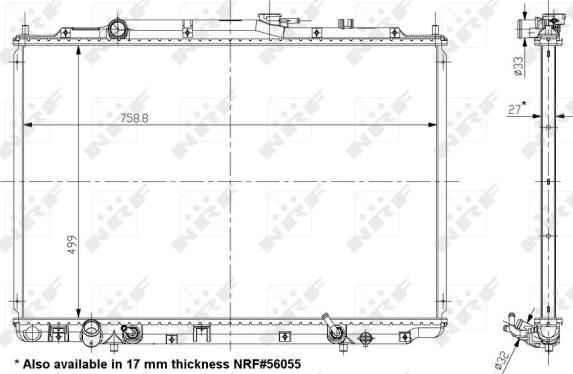 NRF 56053 - Радиатор, охлаждение двигателя autospares.lv