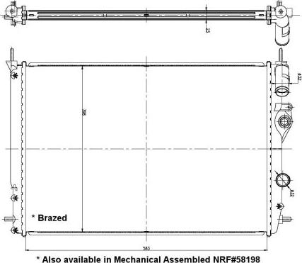 NRF 56158 - Радиатор, охлаждение двигателя autospares.lv