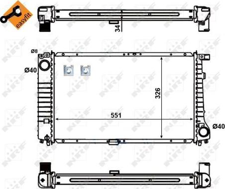 NRF 56128 - Радиатор, охлаждение двигателя autospares.lv