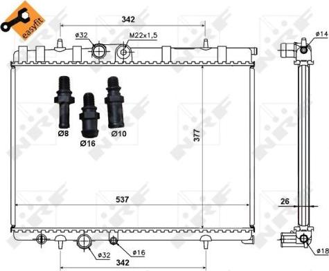 NRF 50440 - Радиатор, охлаждение двигателя autospares.lv