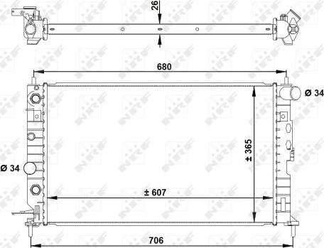 NRF 50219A - Радиатор, охлаждение двигателя autospares.lv