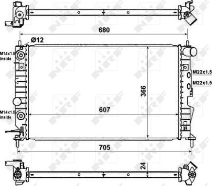 NRF 50219 - Радиатор, охлаждение двигателя autospares.lv