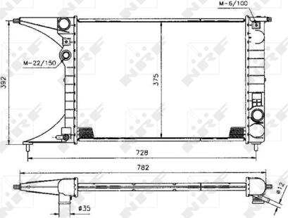 NRF 50222 - Радиатор, охлаждение двигателя autospares.lv