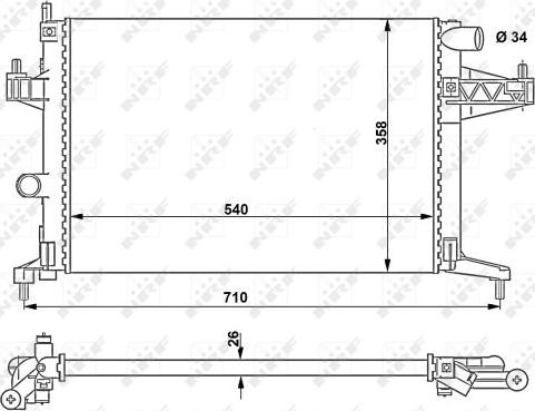 NRF 519596 - Радиатор, охлаждение двигателя autospares.lv