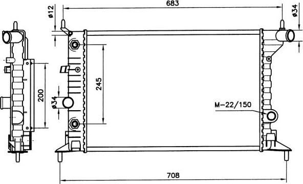 NRF 519516 - Радиатор, охлаждение двигателя autospares.lv