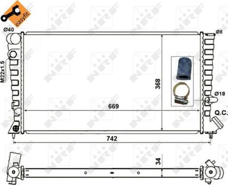 NRF 519510 - Радиатор, охлаждение двигателя autospares.lv